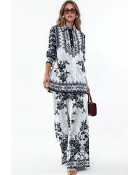 Msn-Collection - Floral Shirt And Wide-Leg Trousers Set - Lyst