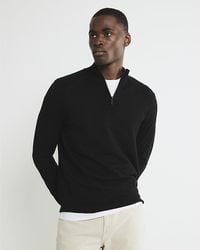 River Island - Jumper Slim Fit Half Zip Viscose - Lyst