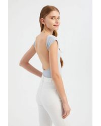 Hiccup - Round Neck Bodycon Top With A Back Cut Out - Lyst