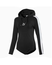 PUMA - Classics Hooded Long Sleeve Bodysuit 596709 01 Textile - Lyst