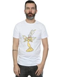 Disney - Beauty And The Beast Lumiere Distressed T-Shirt Cotton - Lyst