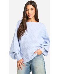Boohoo - Soft Cable Twist Back Detail Knitted Jumper - Lyst