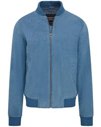 Infinity Leather - Soft Goat Suede Ma-1 Varsity Bomber Jacket - Lyst