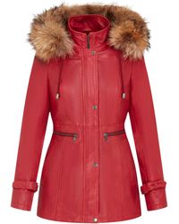 Infinity Leather - Warm Hooded Parka Jacket-Northwich Lamb Leather - Lyst