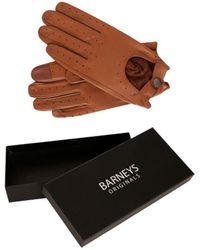 Barneys Originals - Gift Boxed Tan Leather Driving Gloves - Lyst