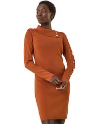 Roman - Button Detail Roll Neck Jumper Dress - Lyst