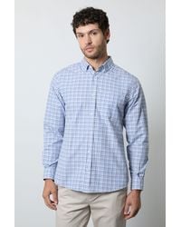 MAINE - Tattersall Check Long Sleeve Shirt Cotton - Lyst