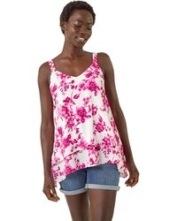 Roman - Floral Double Layered Cami Top - Lyst