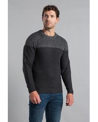 Kensington Eastside - Charcoal Crew Neck Color Block Jumper - Lyst