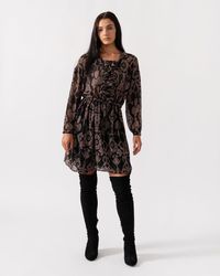 Maison Scotch - Printed Sheer Lace Up Oversized Dress - Lyst