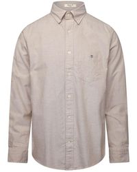 GANT - Reg Oxford Ss Shirt Milky Matcha L - Lyst