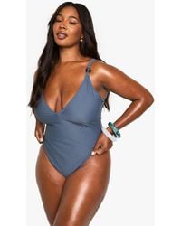 Boohoo - Plus Bead Trim Swimsuit - Lyst