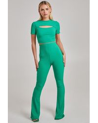 Pink Vanilla - Ribbed Flare Trousers - Lyst