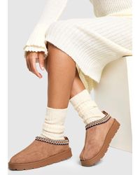 Boohoo - Embroidered Cosy Mules - Lyst