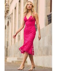 Sosandar - Hot Premium Lace Ruffle Hem Midi Dress - Lyst