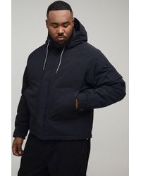 BoohooMAN - Plus Regular Fit Seam Detail Hooded Parka - Lyst