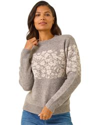 Roman - Soft Touch Floral Knit Jumper - Lyst
