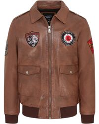 Infinity Leather - Herren-Bomberjacke Aus Hellbraunem Leder G-1 Mit Fliegerkragen – Maverick - Lyst