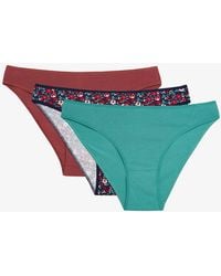 Penti - 3-Pack Mid-Waist Floral Cotton Briefs - Lyst