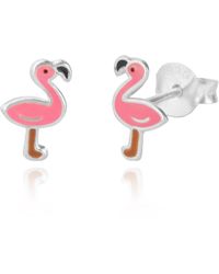 The Jewellery Stockroom - Sterling Enamel Flamingo Lightweight Stud Earrings - Lyst