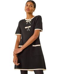 Roman - Bow Detail Knitted Dress - Lyst