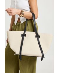 Boohoo - Linen Knot Handle Structured Tote Bag - Lyst