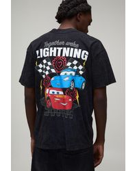 BoohooMAN - Oversized Lightning Mcqueen Acid Wash License Print T-Shirt - Lyst