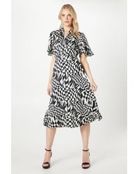 PRINCIPLES - Mono Geo Satin Jacquard Midi Dress - Lyst