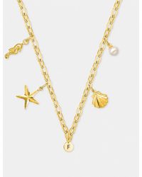 The Jewellery Stockroom - Plated Sterling Sealife Initial Charm Necklace - Lyst