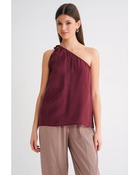 MixRay - Asymmetrical Collar Accessory Detailed Top - Lyst