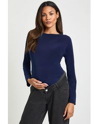 Boohoo - Maternity Double Layer Slinky Long Sleeve T-Shirt - Lyst