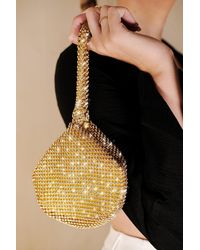 Where's That From - Ladies Diamante Detail Mini Chainmail Pouch Bag - Lyst