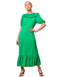 D.u.s.k - Frill Collar Detail Midi Dress - Lyst