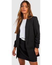 Boohoo - Ruched Sleeve Tailored Blazer - Lyst