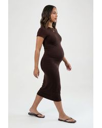 Boohoo - Maternity Super Soft Short Sleeve Midaxi Dress - Lyst