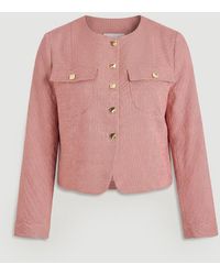 Karen Millen - Plus Size Tailored Check Cropped Jacket - Lyst