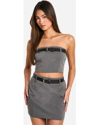 Boohoo - Belt Detail Mini Skirt - Lyst
