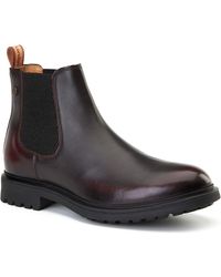 Base London - Roebuck Leather Bordo Boots - Lyst