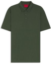 HUGO - S Donos Polo Shirt Short Sleeve Cotton Dark Green L - Lyst