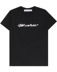 Off-White c/o Virgil Abloh - New Script Logo Casual Fit T-Shirt Cotton - Lyst
