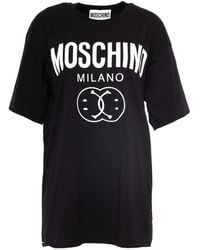 Moschino - Double Smiley Oversize T-Shirt Cotton - Lyst