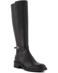 Dune - Ladies Tia Branded-Buckle Equestrian Boots - Lyst