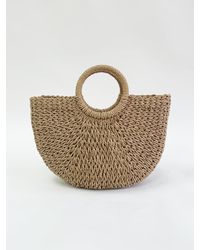 SVNX - Round Woven Straw Holdall With Circular Handle - Lyst
