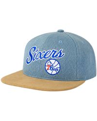 Mitchell & Ness - Nba Philadelphia 76Ers Denim Script Cap - Lyst