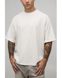BoohooMAN - Oversized Boxy Waffle Raglan T-Shirt - Lyst
