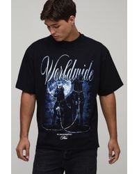 BoohooMAN - Oversized Dog Graphic Raw Hem T-Shirt Cotton - Lyst