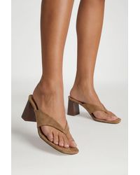 Boohoo - Toe Post Stack Heeled Mules - Lyst