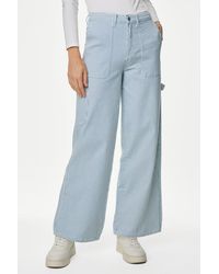 Secret Label - Stripe Relaxed Carpenter Wide Leg Jeans - Lyst