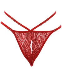 Kisses&Love - Lace Culotte Panties With Ribbon - Lyst