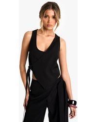 Boohoo - Tailored Wrap Detail Top - Lyst